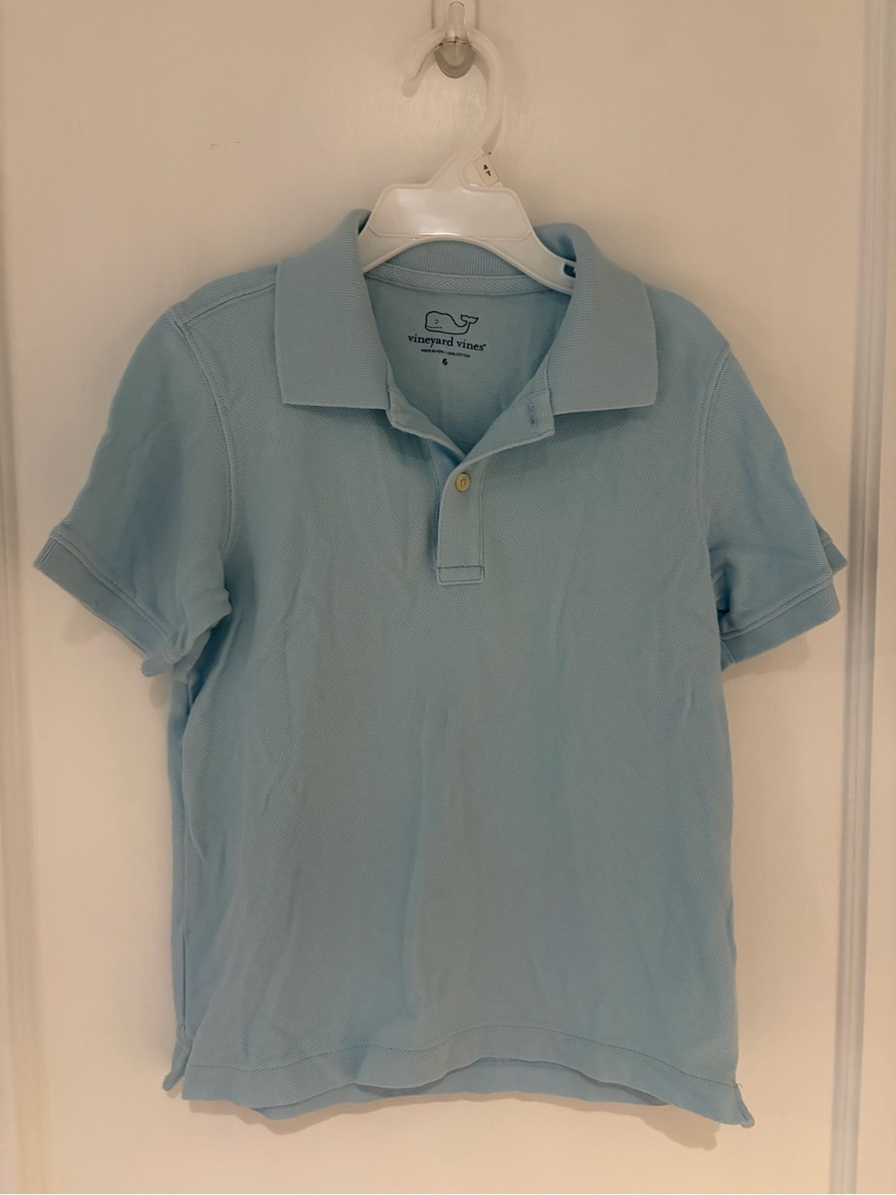 Boys Size 6 Vineyard Vines Light Blue Short Sleeve Polo